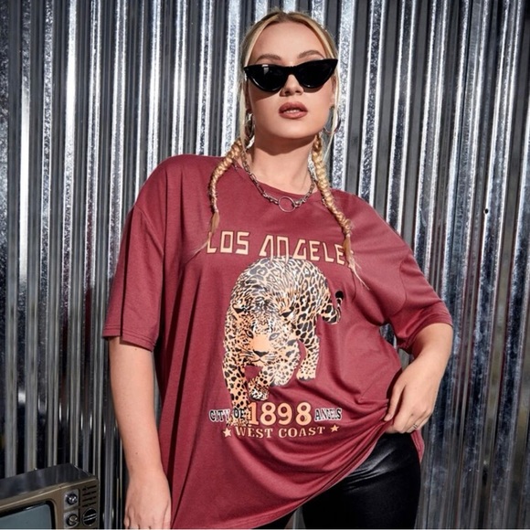 Shein Leopard Tee - Picture 1 of 1